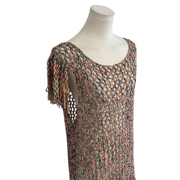BCBG MAXAZRIA Multicolor Crochet Tunic Top Swim Coverup Swimsuit Size XL L 90’s - Picture 2 of 5